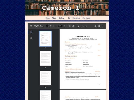 CV screenshot