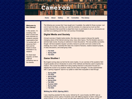 Library/courses screenshot
