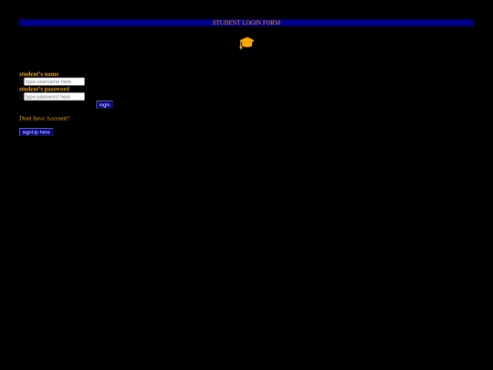 My website files/Login screenshot