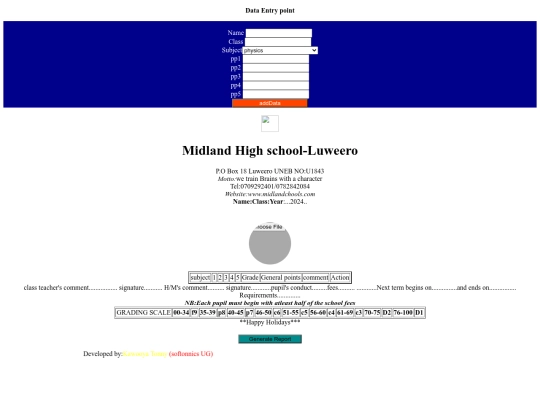 My website files/Report screenshot