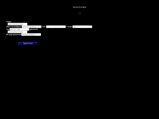 SignUp screenshot