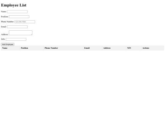employeeList screenshot