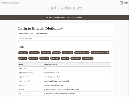 latin/dictionary screenshot