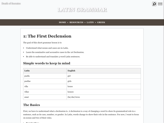 latin/grammar/1st-declension screenshot