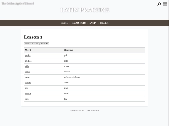 latin/practice/1 screenshot