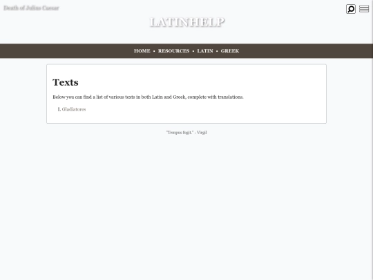 latin/texts screenshot