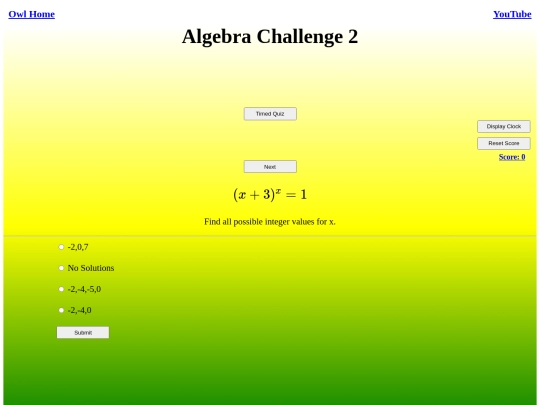 Algebra Challenge 2/algebra screenshot