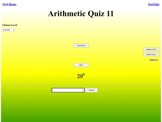 Arithmetic Quiz 11/arithmetic screenshot