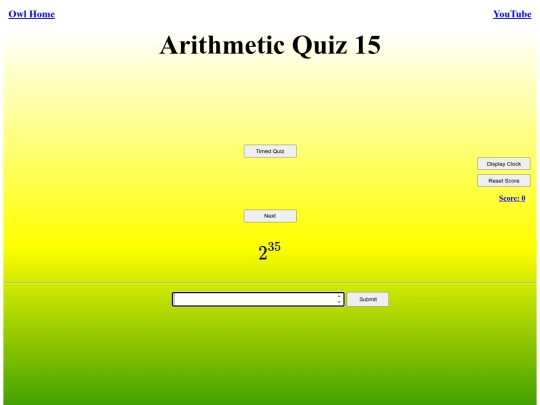 Arithmetic Quiz 15/arithmetic screenshot