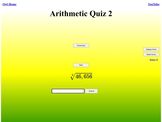 Arithmetic Quiz 2/arithmetic screenshot