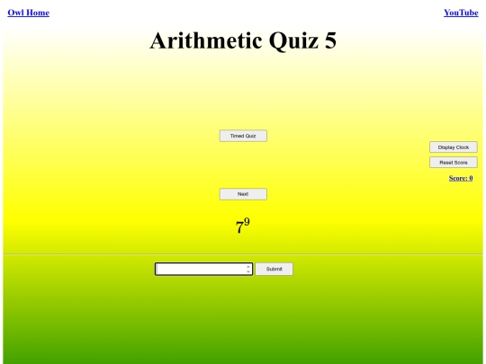 Arithmetic Quiz 5/arithmetic screenshot