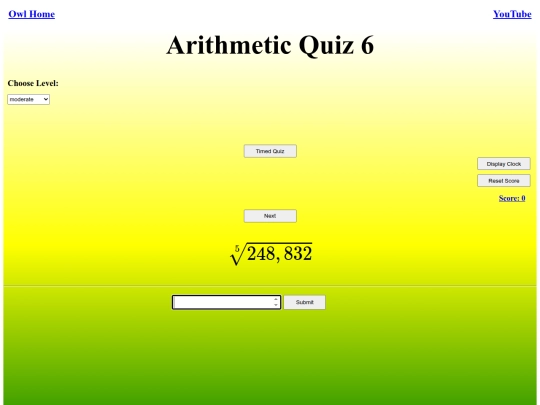 Arithmetic Quiz 6/arithmetic screenshot