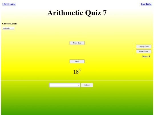 Arithmetic Quiz 7/arithmetic screenshot