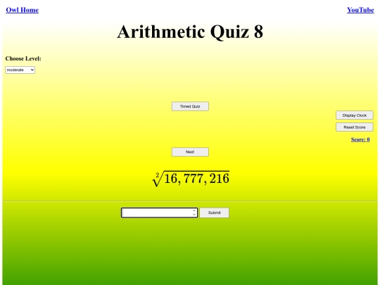 Arithmetic Quiz 8/arithmetic screenshot