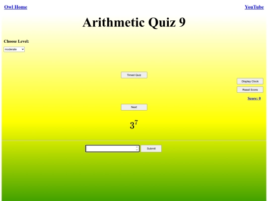 Arithmetic Quiz 9/arithmetic screenshot