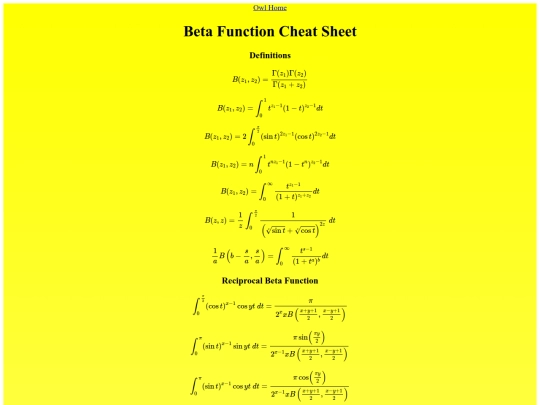 Beta Function Cheat Sheet/beta screenshot