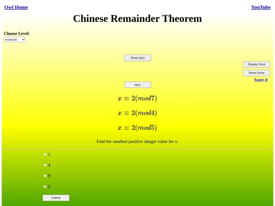 Chinese Remainder Theorem/chinese remainder screenshot