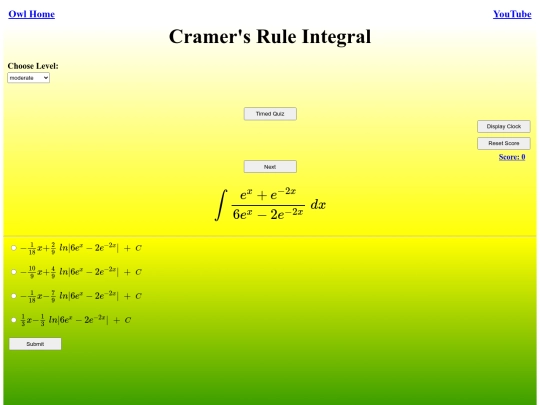 Cramer's Rule Integral/cramersRule screenshot