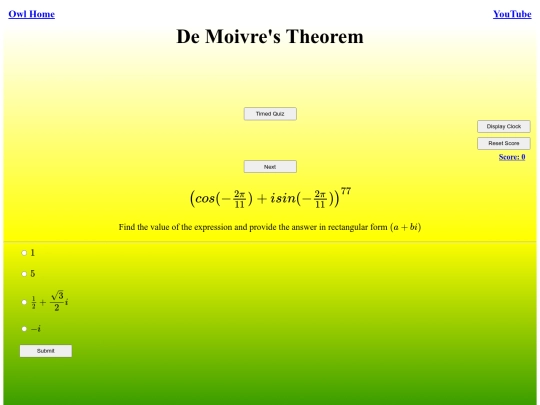 De Moivre's Theorem/demoivre screenshot