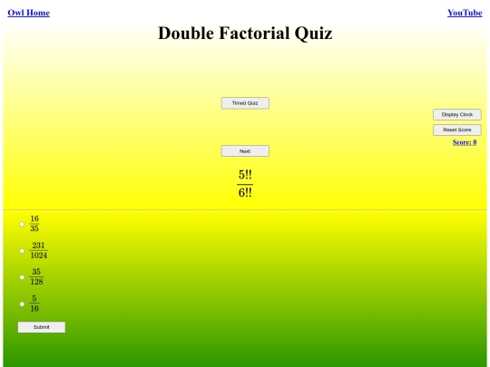 Double Factorial Quiz/double screenshot