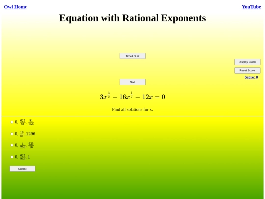 Equation with Rational Exponents/rat screenshot