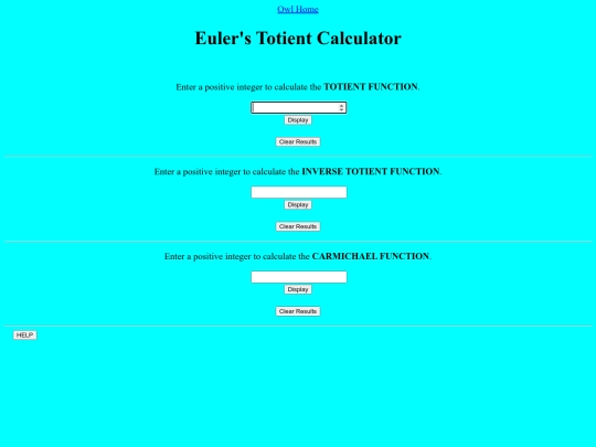 Eulers Totient Calculator/calculator screenshot