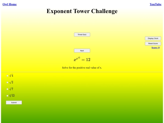 Exponent Tower Challenge/challenge screenshot