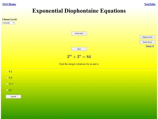 Exponential Diophontaine Equations/exponential screenshot