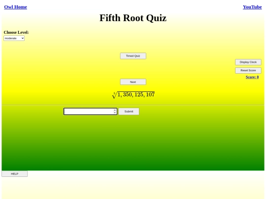 Fifth Root Quiz/5th root screenshot