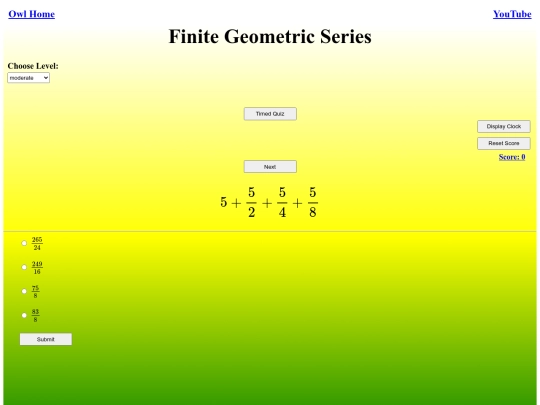 Finite Geometric Series/finite geometric series screenshot