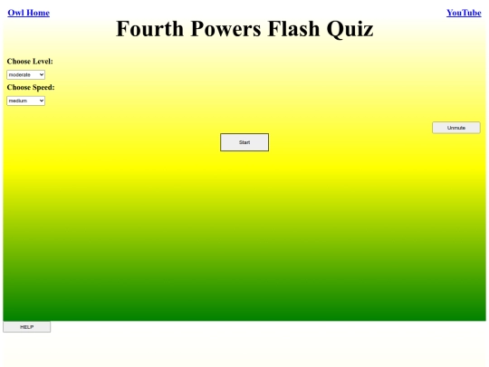 Fourth Powers Flash Quiz/power screenshot