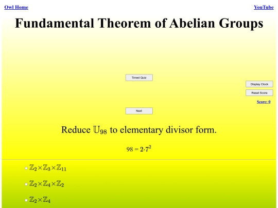 Fundamental Theorem of Abelian Groups/abelian screenshot