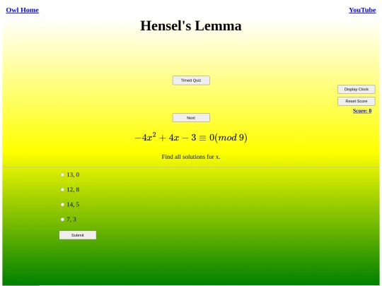 Hensels Lemma/hensel screenshot