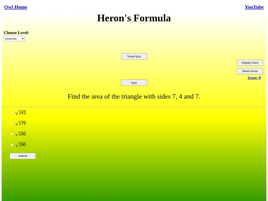 Herons Formula/herons formula screenshot
