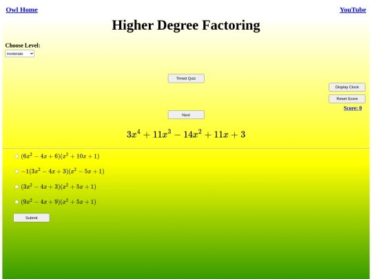 Higher Degree Factoring/higher degree factoring screenshot