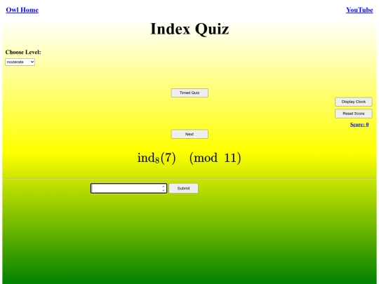 Index Quiz/index log screenshot