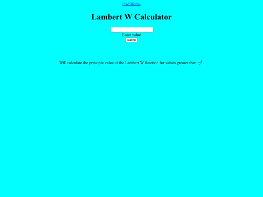 Lambert W Calculator/lambertWCalculator screenshot