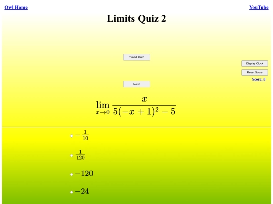 Limits Quiz 2/limit screenshot