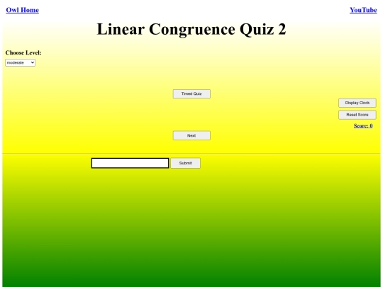 Linear Congruence Quiz 2/linear screenshot