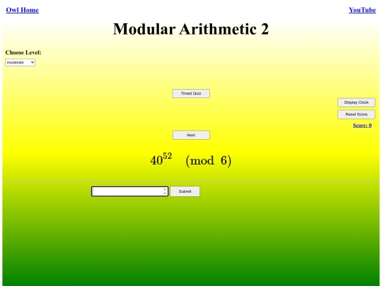 Modular Arithmetic 2/modular screenshot