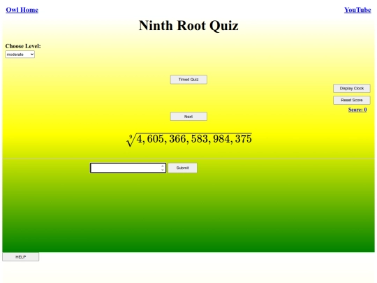 Ninth Root Quiz/roots screenshot