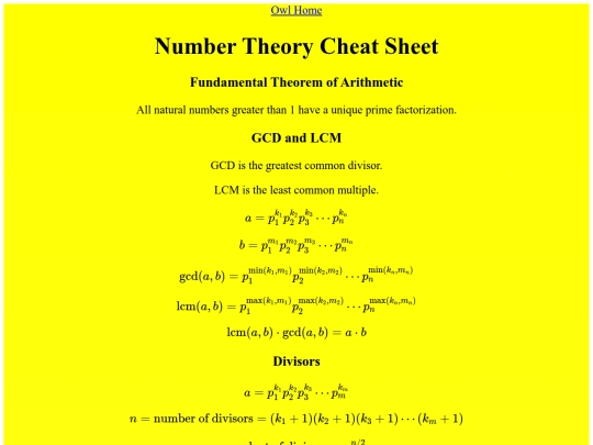 Number Theory Cheat Sheet/cheat screenshot