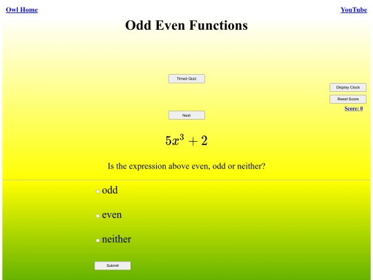 Odd Even Functions/odd even screenshot