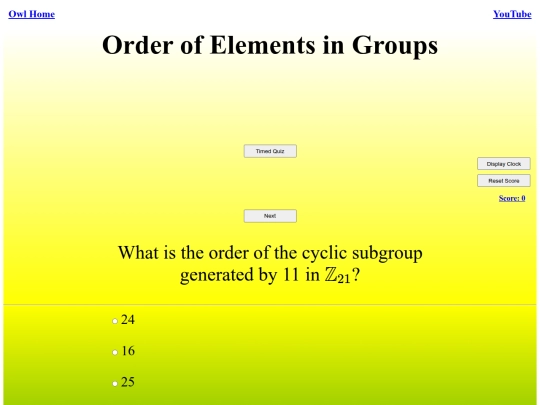Order of Elements in Groups/order screenshot