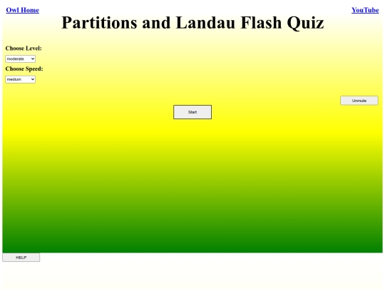 Partitions and Landau Flash Quiz/landau screenshot