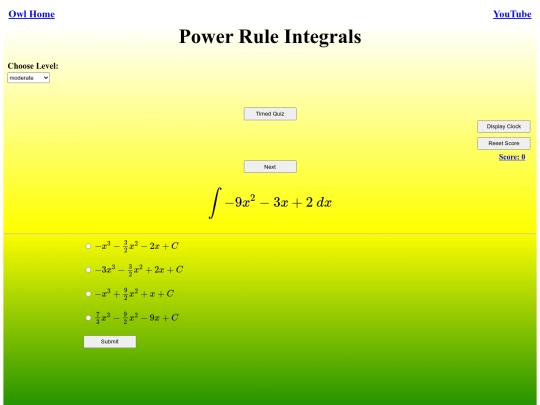 Power Rule Integrals/integral screenshot