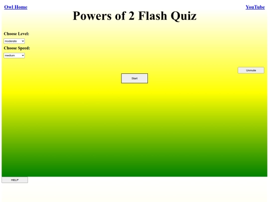 Powers of 2 Flash Quiz/power screenshot