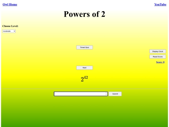 Powers of 2/power screenshot