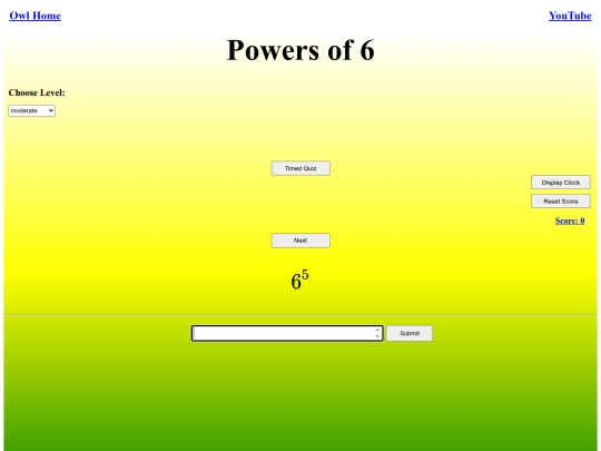 Powers of 6/power screenshot
