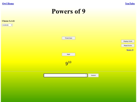 Powers of 9/power screenshot
